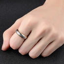 Punk Gold Color Stainless Steel Finger Ring Hip Hop Black Geometry Ring for Men