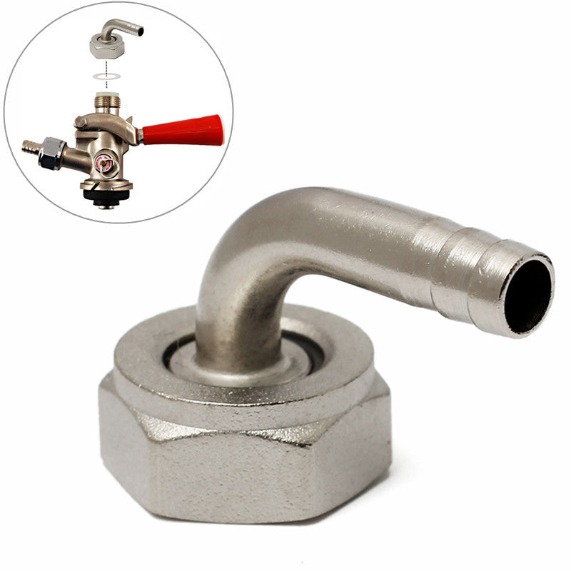 Brewing Faucet Connector 90 Degree Tail Pipe Elbow Six Angle Nut Washer Gasket Thread Standard 5/8 Inch Barware