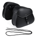 Pair Universal Motorcycle PU Leather Saddlebags Side Storage Tool Pouch Bags Box