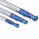 Drillpro R3/R4/R5 2 Flutes Ball Nose End Mill HRC60 Blue NaCo Coating Tungsten Steel Carbide CNC Milling Cutter