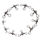 ZANLURE 100 Pcs 3 Way Barrel Swivels Solid Rig Rings Fishing Lures Connector Tackle