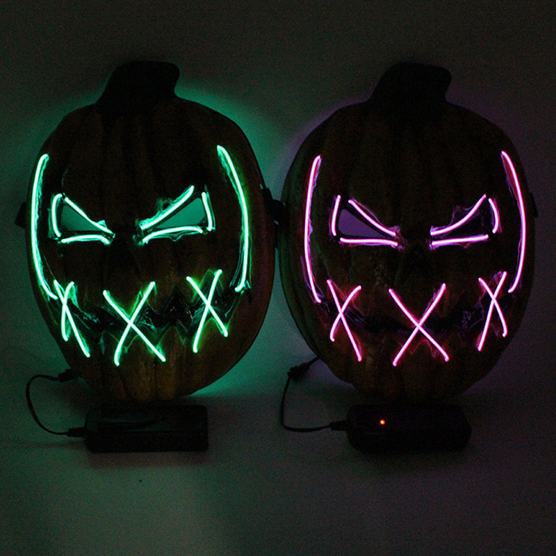 3 Flash Modes Halloween Pumpkin Light Up Mask LED Flash Cosplay Costume Party