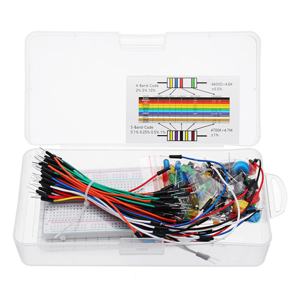 Starter Kit Resistor LED Capacitor Jumper Wires Breadboard Resistor Kit With Retail Box For  DIY Kit