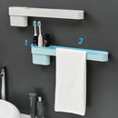 Adhesive Towel Rack Wall Mounted Toothbrush Holder Storage Bathroom Home 4 Colors