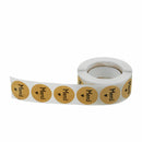 500Pcs/Set French Merci Stickers Roll Kraft Paper Round Sealing Commercial Labels