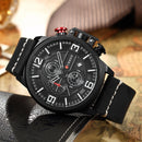 CURREN 8278 Business Style Men Watch Chronograph Genuine Leather Band Quartz Watch