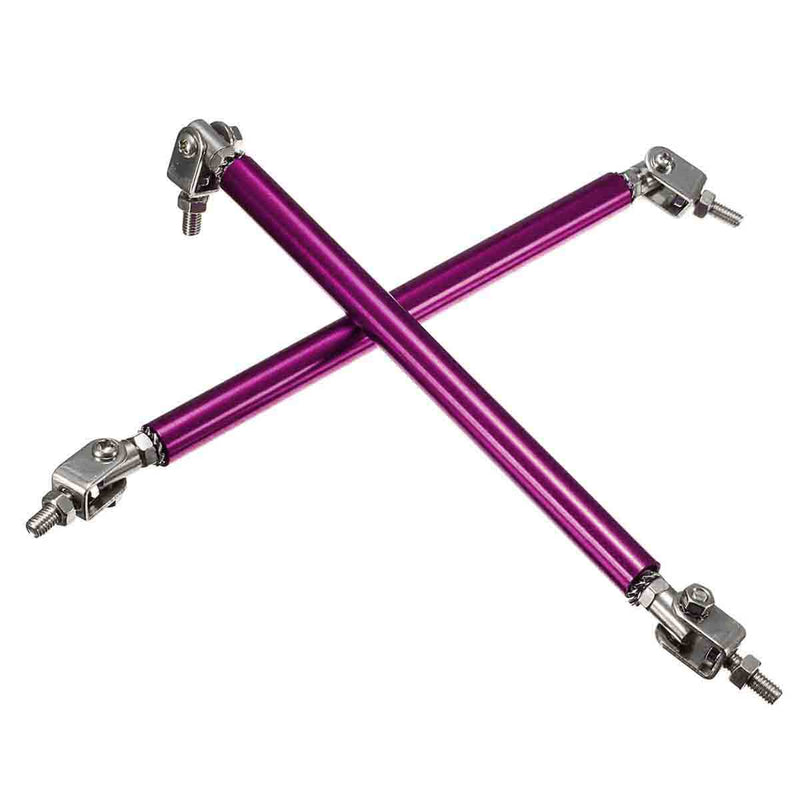 2x 5.9"-8.9" Universal Adjustable Front Bumper Protector Lip Splitter Rod Tie Bar