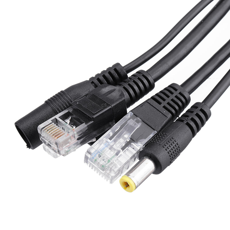 6pcs  POE Adapter Cable Tape Screened POE Switch Cable POE Splitter Injector Power Supply 12V Synthesizer Separator Combiner