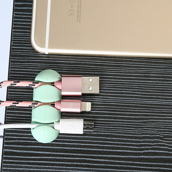 2Pcs Self-adhesive Data Cable Line Organizer Clip 3 Slot Silicone Wire Cable Holder Cable Management