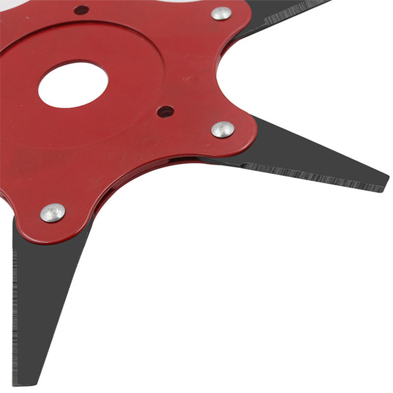 Upgrade 6 Blades Steel Outdoor Trimmer Head Razors 65Mn Lawn Mower Grass Weed Cutter