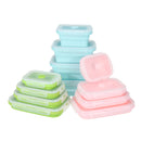 4 Pcs Set Folding Containers Silicone Food Storage Microwave Fridge Lunch Box