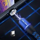 USLION 3A LED 360 Degree Rotate Magnetic TPE Fast Charging 1M Type-C Data Cable for Samsung S10+ Xiaomi Redmi Note8 HUAWEI P30Pro