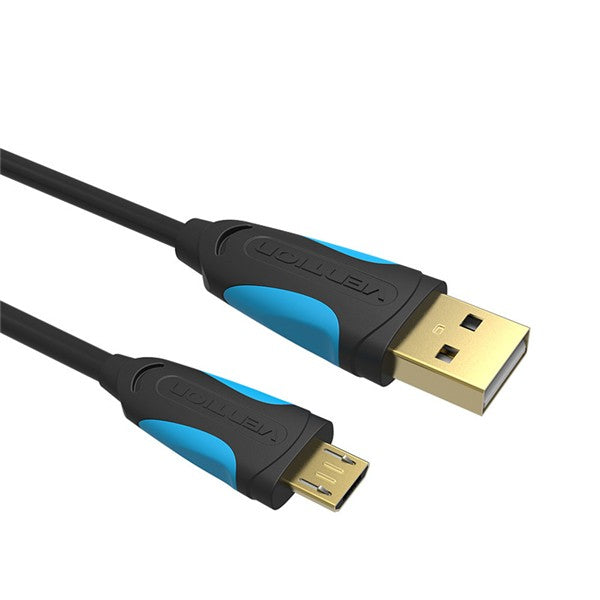 VENTION VAS-A04 Micro USB2.0 Cable Data Sync Charger Cable Black/Ice Blue 1M