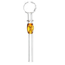 5inch Amber Ring Herb Pipe Glass Tube Filter Tool Holder Glassware Gift
