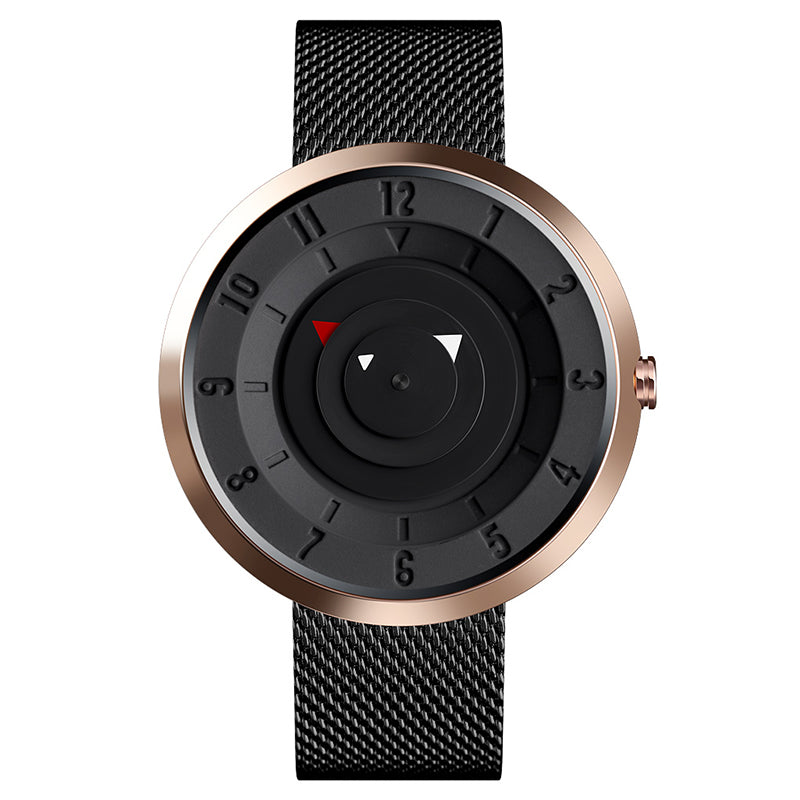 SKMEI 9174 Creative Small Triangle Display Fashion Black Steel Men Watch Quartz Watch