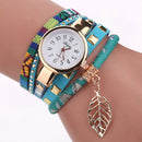 DUOYA DY066 Ladies Bracelet Watch Leaf Fabric Retro Style Quartz Watches