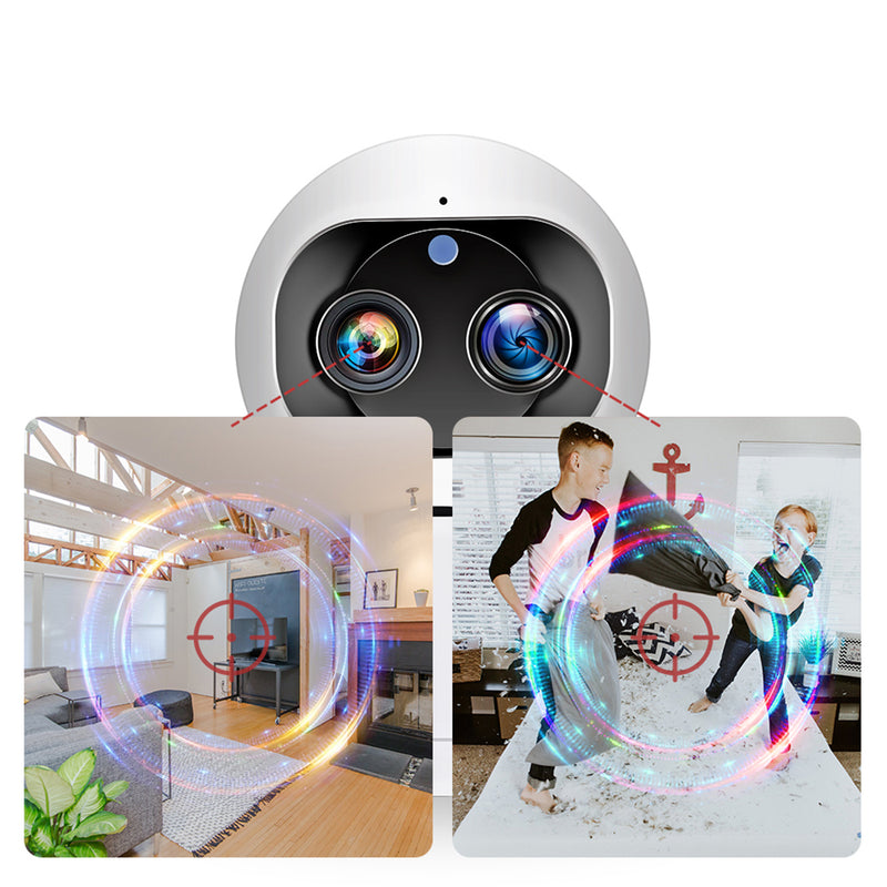 [Dual Lens] INQMEGA Cloud 1080P 2MP Dual-Lens PT 360 Wireless IP Camera Wifi Auto Tracking Indoor Home Security Surveillance CCTV Network Baby Monitors