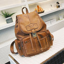 PU Leather Backpack Travel Camping Drawstring Bag School Bag Shoulder Pack Handbag