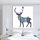 Miico Hand Painted Oil Paintings Simple Style-A Side Face Deer Wall Art For Home Decoration Painting