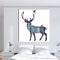 Miico Hand Painted Oil Paintings Simple Style-A Side Face Deer Wall Art For Home Decoration Painting