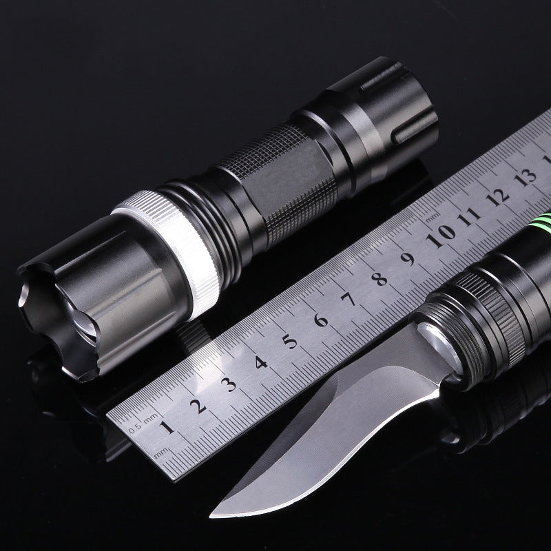 250lm Rechargeable 18650 Flashlight Detachable Blade Attack Head Camping Hunting EDC Survival Tools