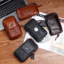Leather Zipper Belt Pouch Bag Vintage Phone Tactical Waist Bag Storage Holder Pack