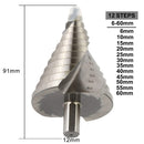 Drillpro 6-60mm Spiral Grooved Step Drill Bit 12 Steps Triangle Shank HSS Step Drill for Metal Sheet PVC Sheet Wood