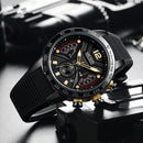 MEGIR 2106G Sport Chronograph Luminous Waterproof Men Wrist Watch Silicone Strap Quartz Watch