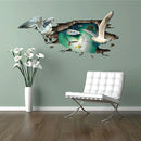 Miico Creative 3D Sea Gulls Birds Sea Island PVC Removable Home Room Floor Decor Sticker