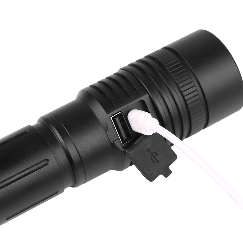 XANES 086 XHP 50 Flashlight 5 Modes Waterproof USB Chargeable Zoomable Work Lamp Camping Hunting Torch Light