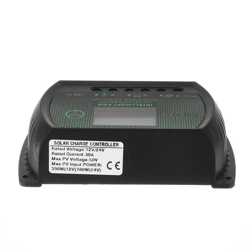 LCD Display Solar Controller 10/20/30A 12V/24V Solar Charge Controller for Solar Panel Battery