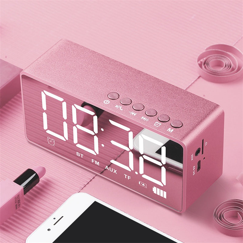 Bakeey Q31 Wireless bluetooth 5.0 Speaker LED Display Dual Alarm Clock FM Radio TF Card Stereo Speaker with Mic