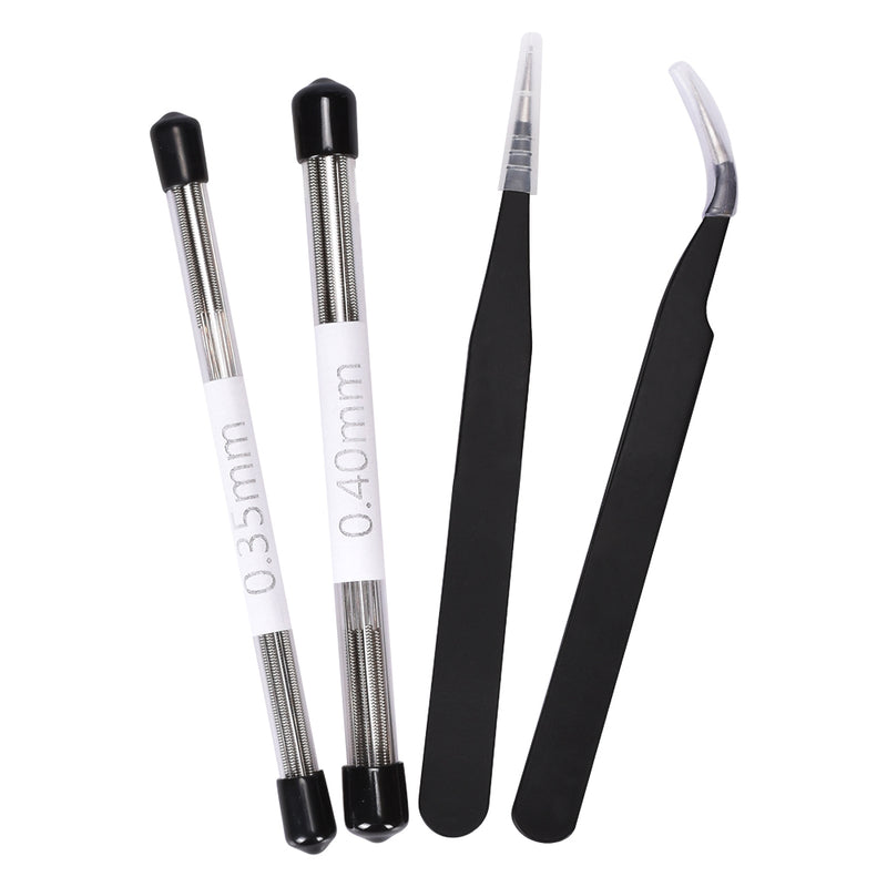 30PCS 0.4mm&0.35mm Bendable Drill Bit Nozzle Cleaner + 2Pcs Tweezers Set For 3D Printer Nozzle Cleaning