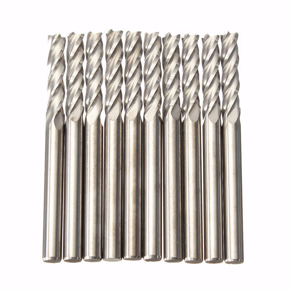 10pcs 3.175mm Shank Carbide Milling Cutter CNC 4 Flute Spiral Bit End Mill CEL 15mm