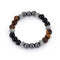 Vintage Tiger-eye Men's Beaded Bracelet Natural Stone Beads Buddha Bracelets for Men