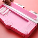 Plastic Cartoon Fancy Stationery Multi-function Pen Box with Sharpener 2 Layer Double Open Multi-layer Pencil Case Student Gift