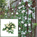 Artificial White Rose Flower Hanging Garland Wedding Party Garden Decorations 2m
