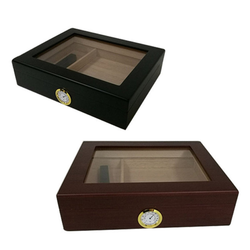 Humidor Box Storage Cedar Wood Wooden Lined Jewelry Box Humidifier Hygrometer
