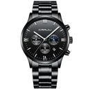 CRRJU 2159 Creative Sun Moon Men Business Style Chrono 316L Stainless Steel Strap Quartz Watch