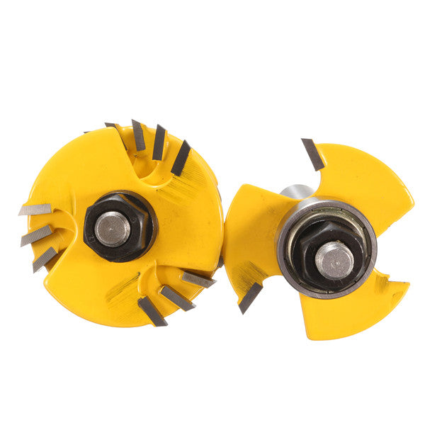 2pcs 1/2 And 1/4 Inch Shank Adjustable Rabbet Router Bit Set For Woodworking
