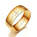 8mm Muslim Allah Words Stainless Steel Ring Religious Multicolor Gold Rings for Men