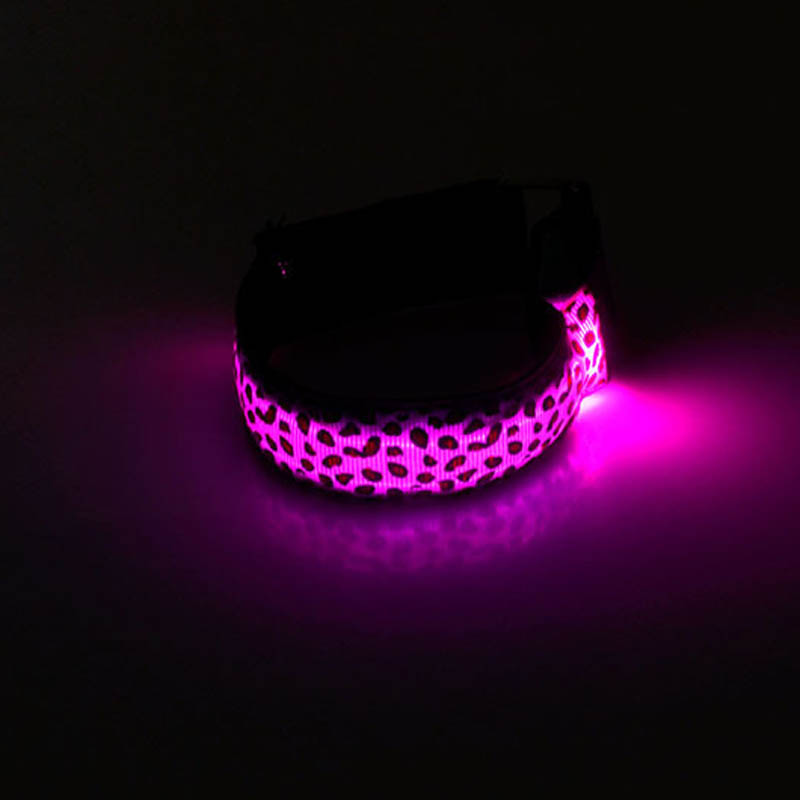 Leopard Hand Strap Wristband LED Reflective Light Shine Flash Glowing Luminous Armband Lights