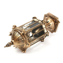 220V E27 Exterior Antique Brass Post Fence Lantern Light Landscape Garden Lamp