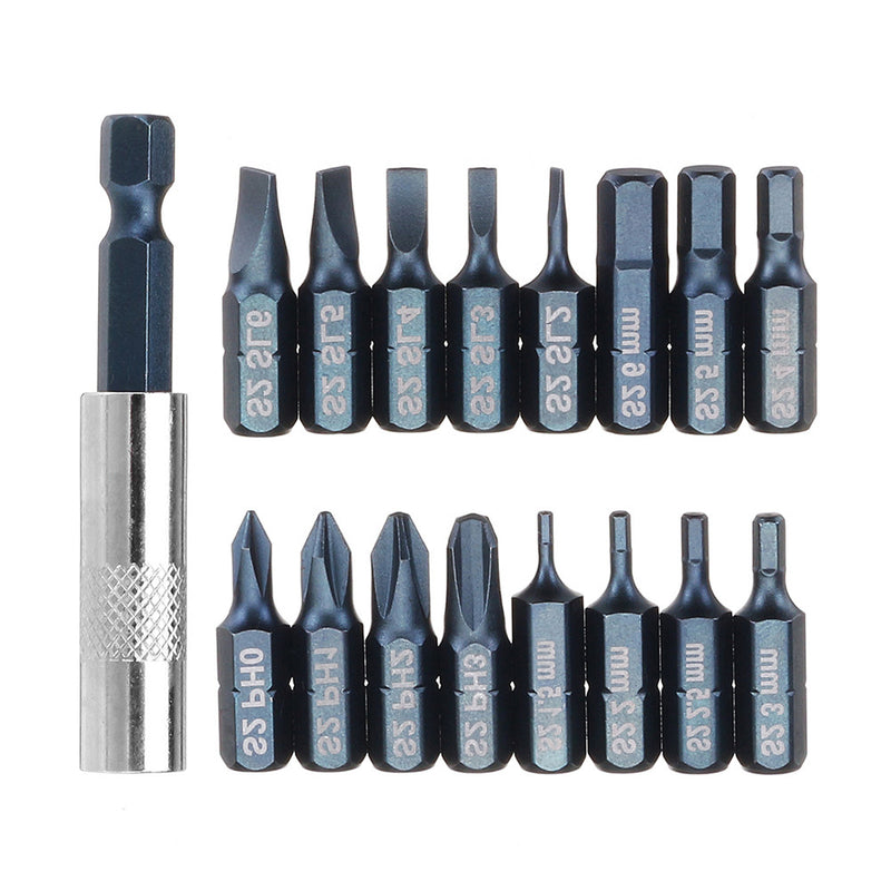 BROPPE 17 In 1 Screwdriver Bit Set Alloy Steel 1/4 Inch Hex Shank Screwdriver