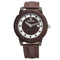 SKONE 3816 Fashion Men Wooden Watch Casual Leather Strap Sport Wrist Watch