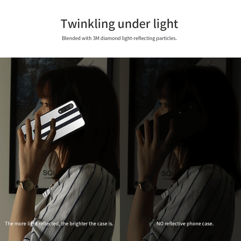 NILLKIN Reflective Stripe Shockproof Non-slip TPU Bumper Hard PC Protective Case for Xiaomi Mi 9 / Mi9 Transparent Edition