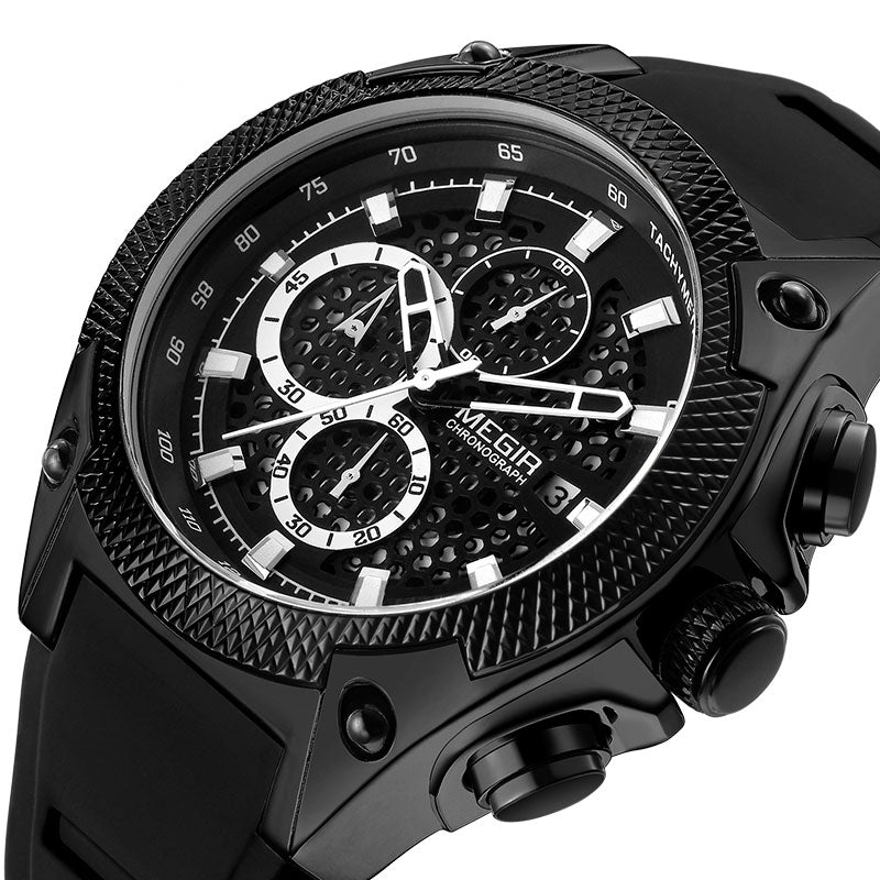 MEGIR 2127 Fashion Men Watch Multi-function Chronograph Sport Quartz Watch