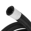 Black AN8 -8 AN Stainless Steel Braided Brake Gas/Oil/Fuel Line Hose 1 Meter