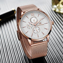 NAVIFORCE 3003 Working Little Dials Waterproof Quartz Watch Mesh Steel Ultra Thin Men Watch