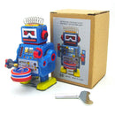 Classic Vintage Clockwork Wind Up Drum Playing Robot  Reminiscence Children Kids Tin Toys With Key